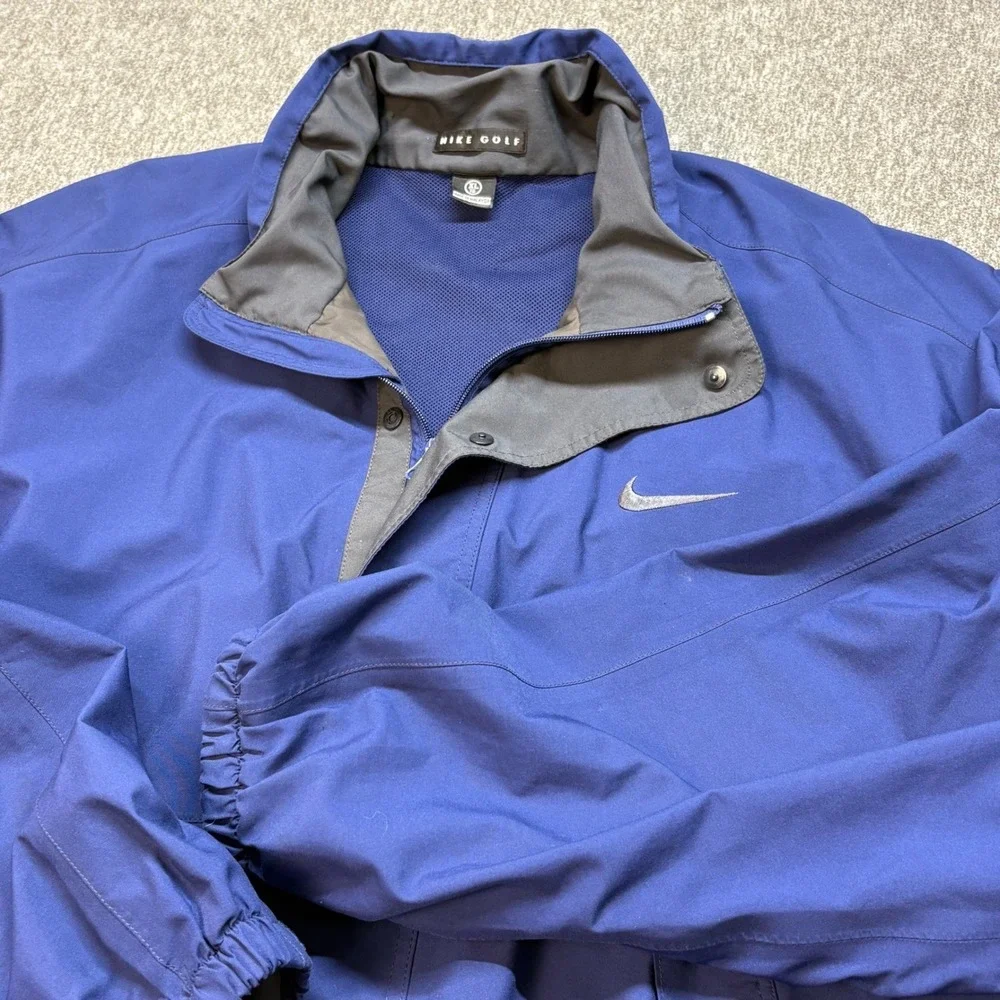 Nike Golf Clima-FIT Windbreaker Jacket‎ Mens XL Blue Full Zip Vented XL Vintage